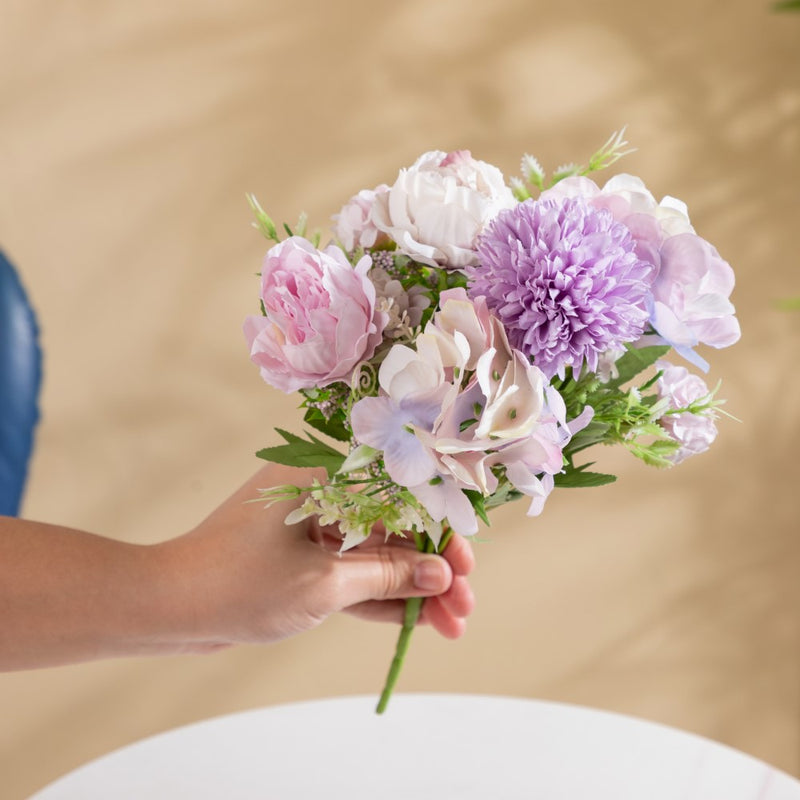 Artificial Flower Bunch Peony Purple - Artificial flower | Home decor item | Room decoration item
