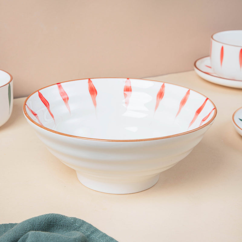 Teardrop Red And Green 22 Piece Dinner Set For 6