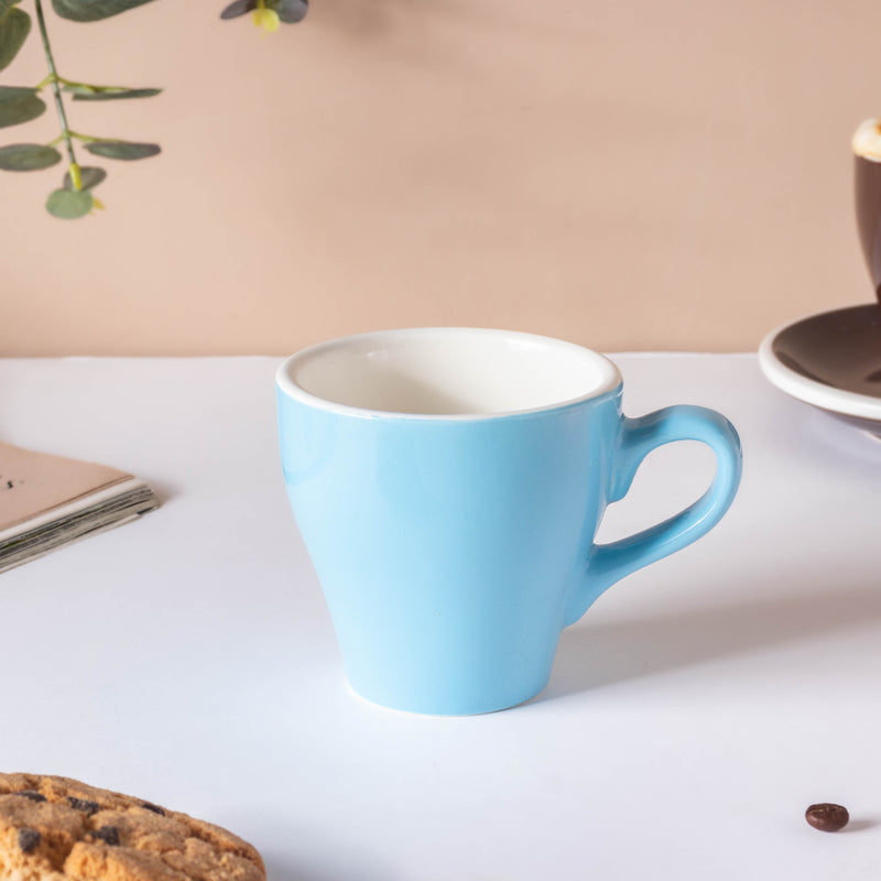 Glazed Ceramic Blue Cup Set 150 ml- Tea cup, coffee cup, cup for tea | Cups and Mugs for Office Table & Home Decoration