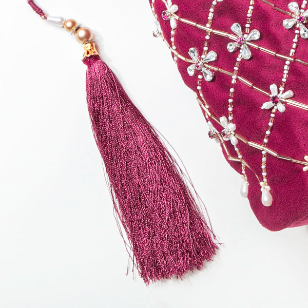 Phulvari Velvet Potli Bag Maroon