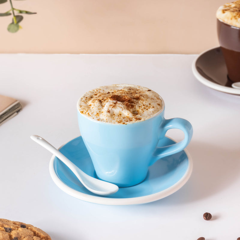 Glazed Ceramic Blue Cup Set 150 ml- Tea cup, coffee cup, cup for tea | Cups and Mugs for Office Table & Home Decoration