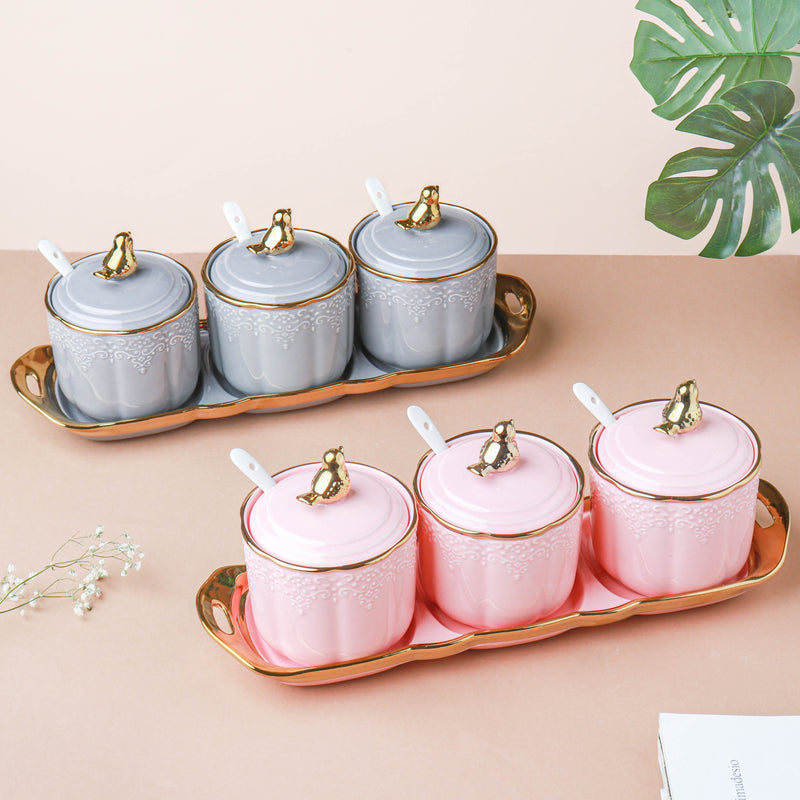 Pink Vintage Spice Jar Set of 3 - Jar