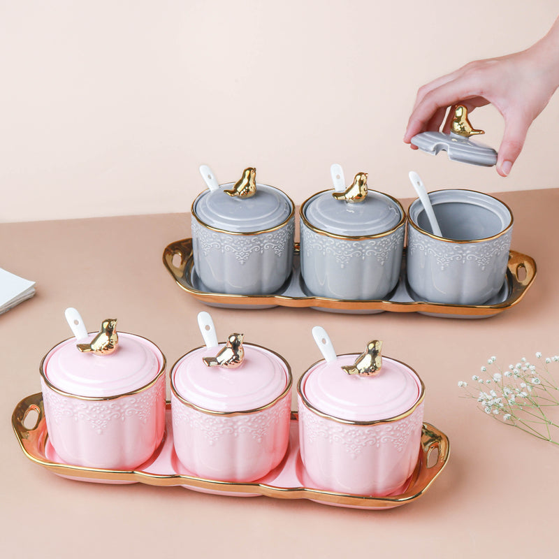 Gray Vintage Spice Jar Set of 3 - Jar