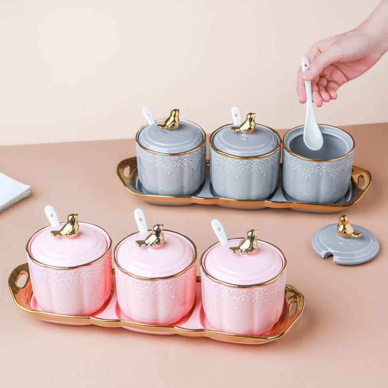 Gray Vintage Spice Jar Set of 3 - Jar