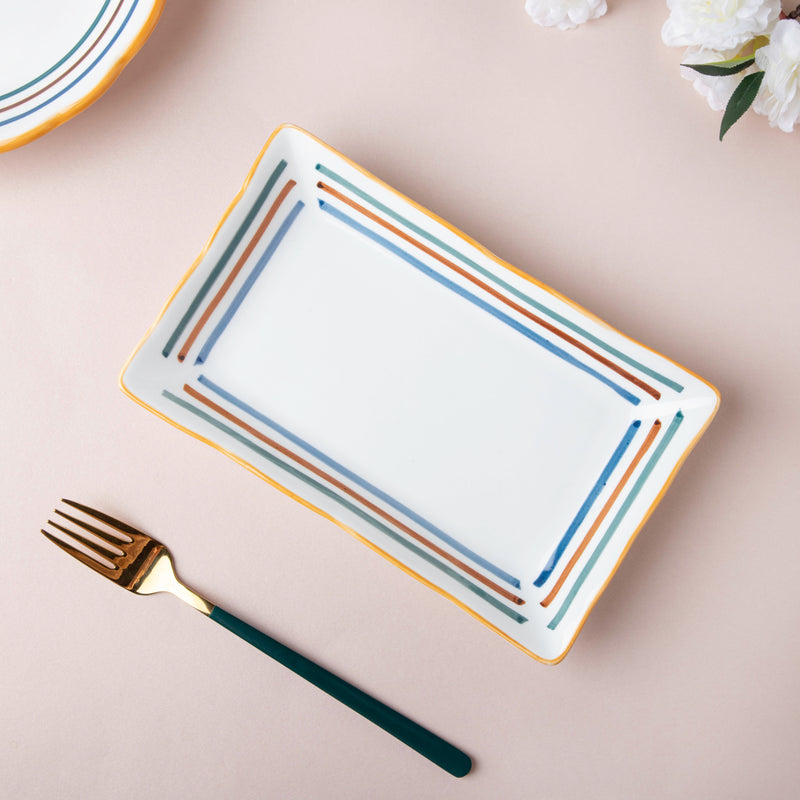 Feliz Long Plate - Ceramic platter, serving platter, fruit platter | Plates for dining table & home decor