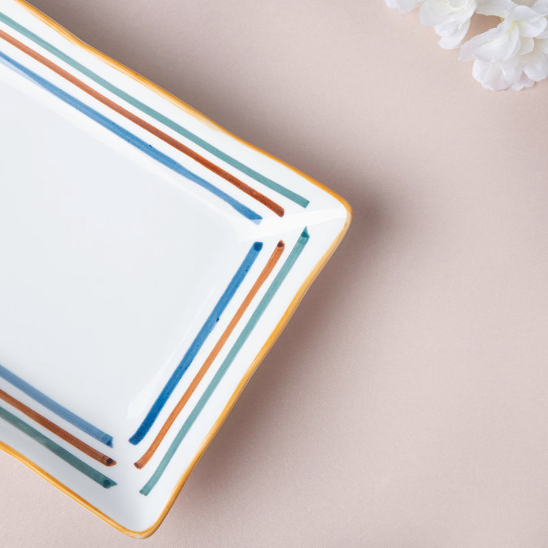 Feliz Long Plate - Ceramic platter, serving platter, fruit platter | Plates for dining table & home decor