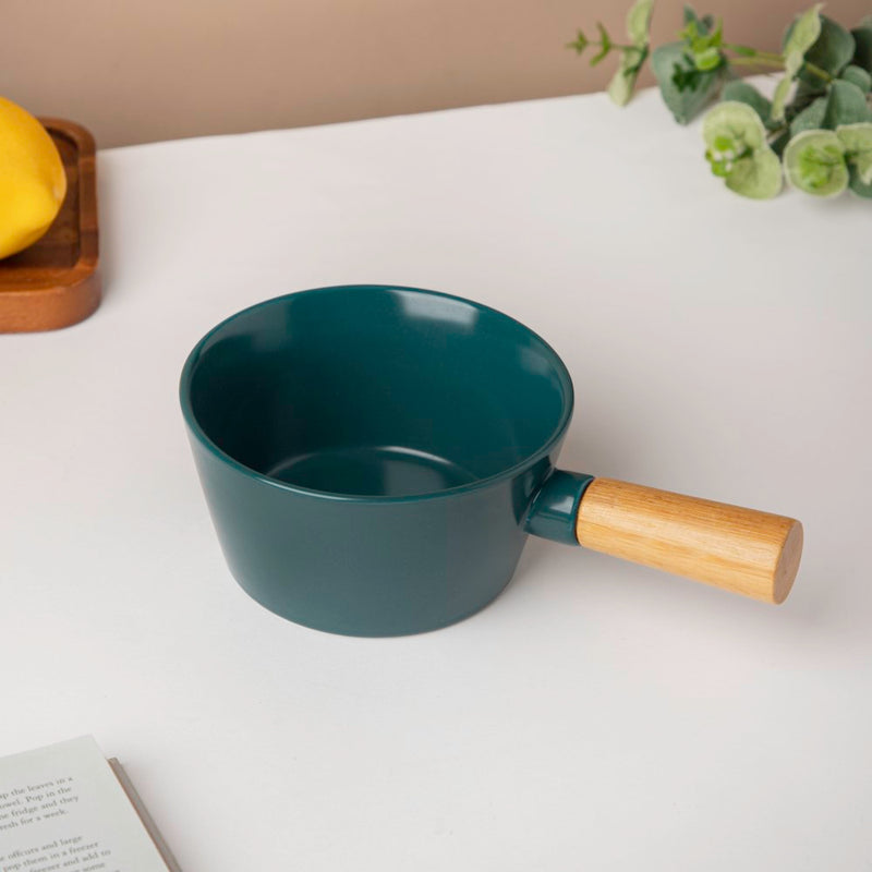 Green Bowl With Handle - Serving bowls, noodle bowl, snack bowl, curry bowl | Bowls for dining & home decor