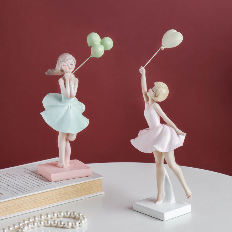 Winsome Figurine With Balloons - Showpiece | Home decor item | Room decoration item
