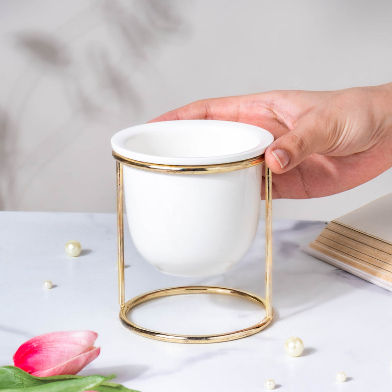 Botanica White Planter with Stand - Indoor planters and flower pots | Home decor items