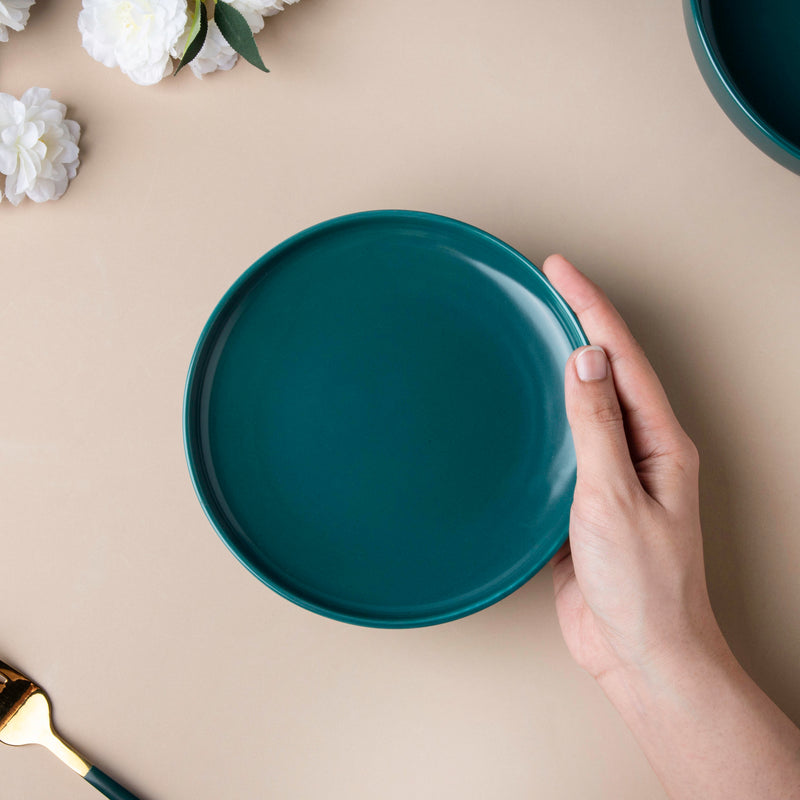 Matte Teal Side Plate - Serving plate, snack plate, dessert plate | Plates for dining & home decor