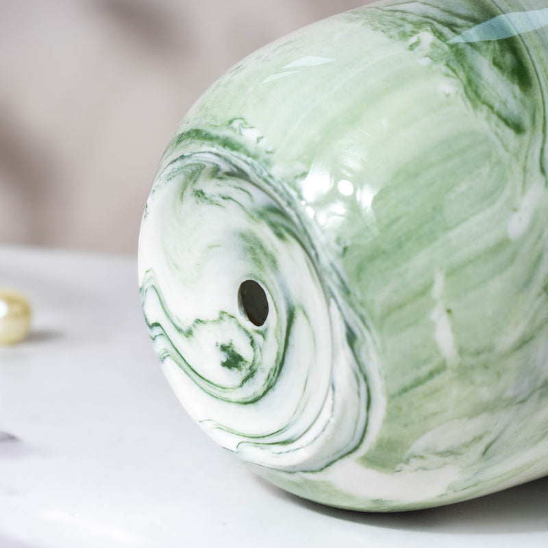Modern Green Ceramic Planter With Glass Stand - Plant pot and plant stands | Room decor items