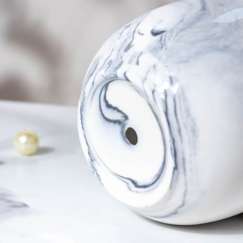 Modern Grey Ceramic Planter With Glass Stand - Plant pot and plant stands | Room decor items