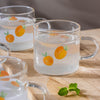 Peach Glass Cups Set of 6 Orange- Tea cup, coffee cup, cup for tea | Cups and Mugs for Office Table & Home Decoration