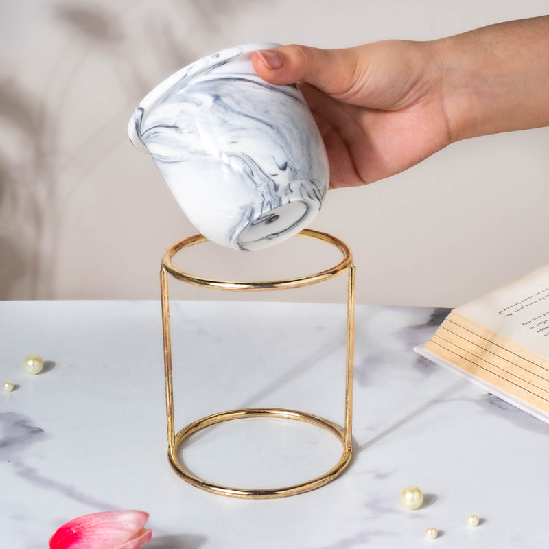 Botanica Marble Grey Planter with Stand - Indoor planters and flower pots | Home decor items