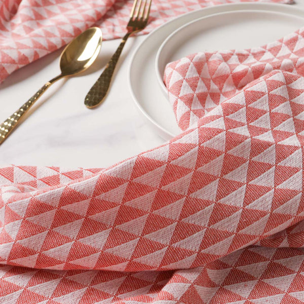 Pink Triangles Towel-Set Of 2