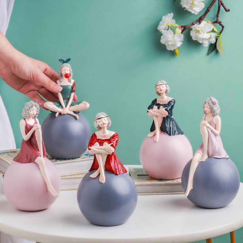 Sitting Girl Decor - Showpiece | Home decor item | Room decoration item