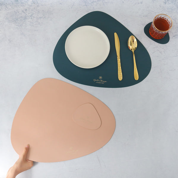 Pink Leather Dinner Mat Set of 4