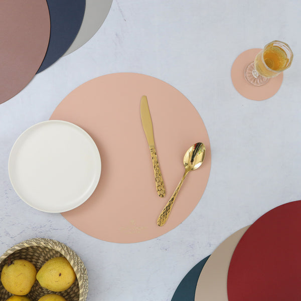 Round Placemat Pink Set of 2
