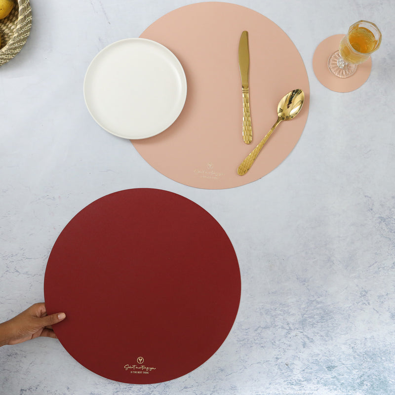 Round Placemat Pink Set of 2