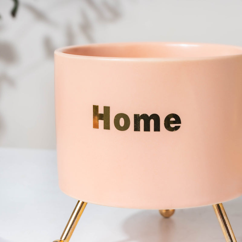 Home Ceramic Planter With Stand Pink - Indoor planters and flower pots | Home decor items