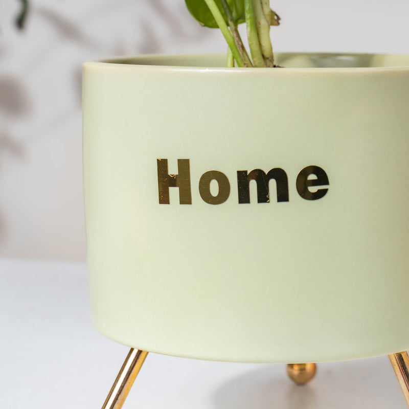 Home Ceramic Planter With Stand Green - Indoor planters and flower pots | Home decor items