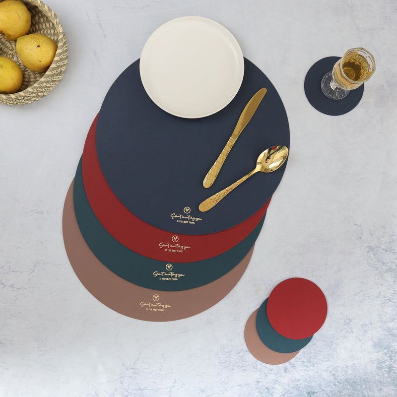 Round Placemat Dark Blue Set of 2