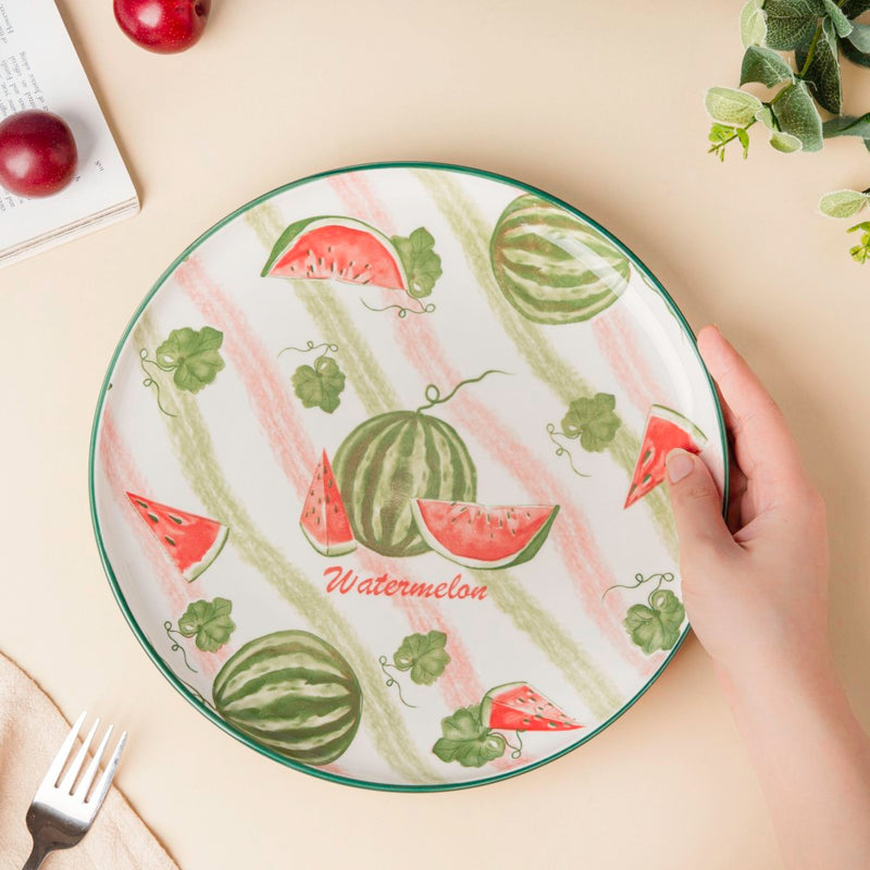 Decorative Watermelon Fruit Plate 10 Inch - Serving plate, snack plate, ceramic dinner plates| Plates for dining table & home decor