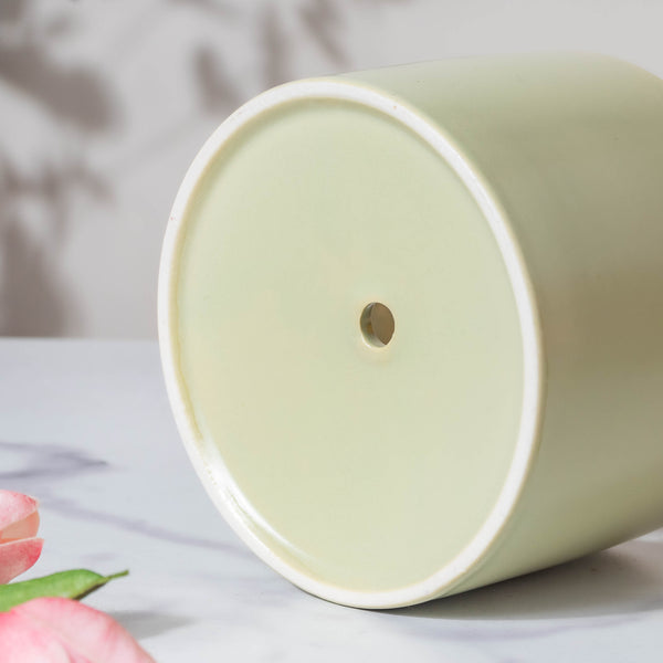 Home Ceramic Planter With Stand Green
