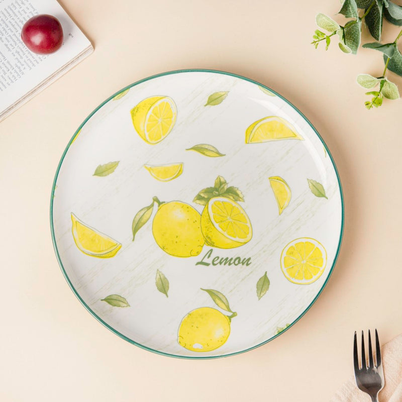 Decorative Lemon Fruit Plate 10 Inch - Serving plate, snack plate, ceramic dinner plates| Plates for dining table & home decor