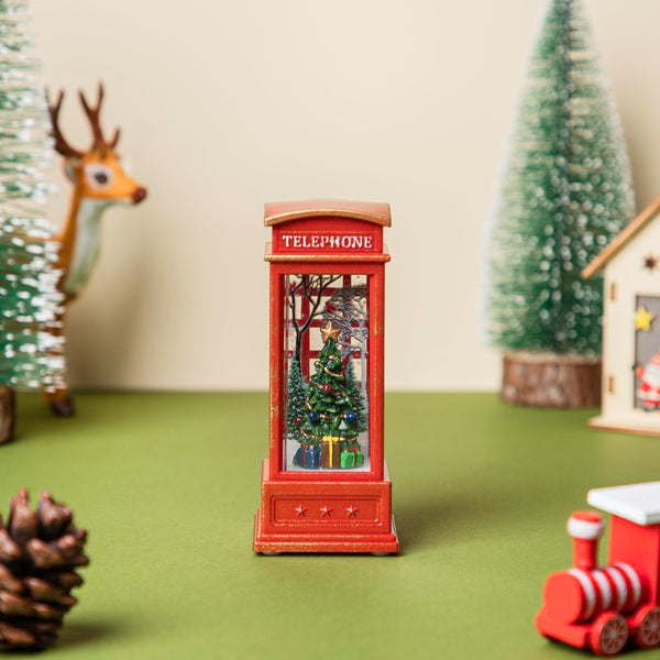 Telephone Booth Christmas Tree LED Light Showpiece - Showpiece | Home decor item | Room decoration item