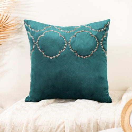 Kardana Embroidery Cushion Cover Set Of 2 Green 16 x 16 Inch