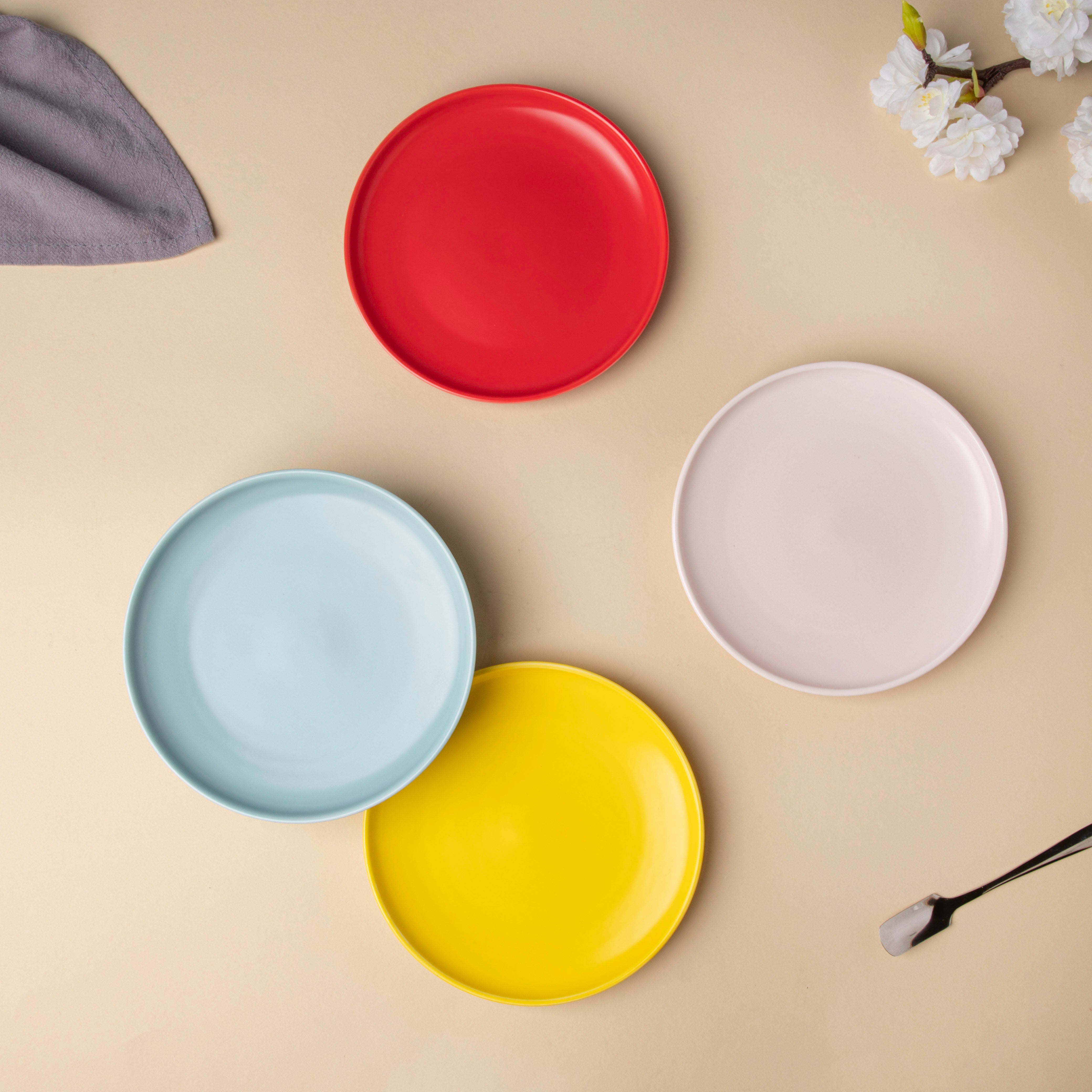 Colorful dessert outlet plates