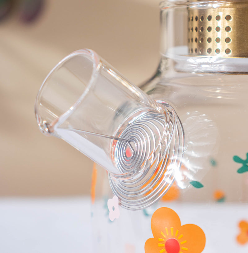 Florid Glass Teapot - Tea kettle, glass jar kettle, glass teapot | Kettle for Dining table & Home decor