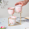 Luxe Ceramic Planter Set of 3 With Stand Pink - Plant pot and plant stands | Room decor items
