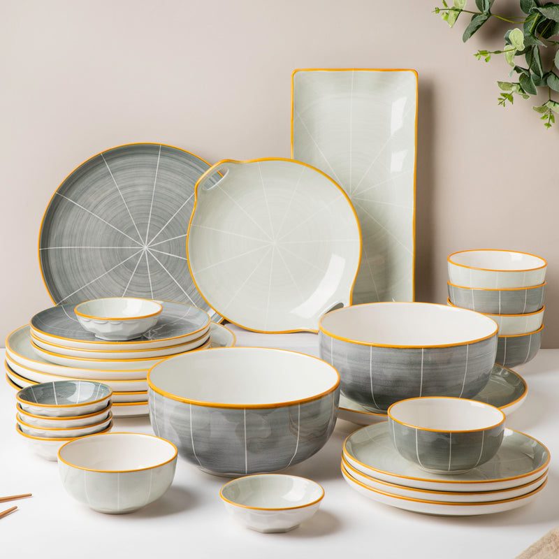 Willow Grey 28 Piece Dinner Set For 6