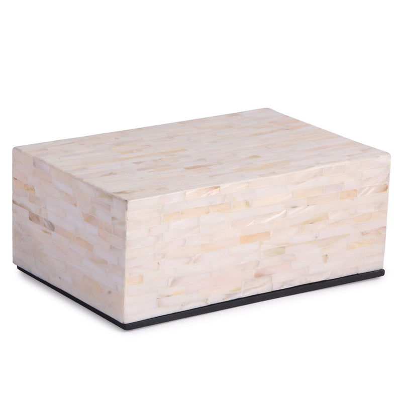 Mother Of Pearl Rectangle Box- Pearl White