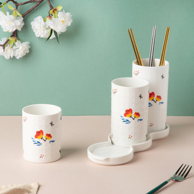 Floral Chopstick Holder Set of 3 - Kitchen Tool