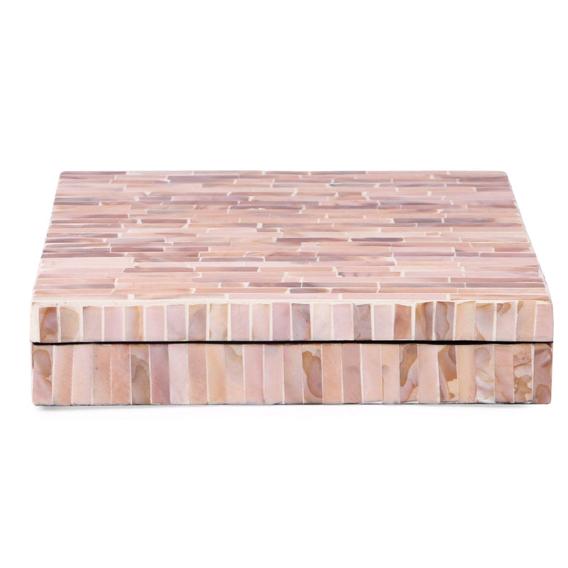 OCEAN Mother Of Pearl Square Box-Rose Gold - Nestasia Home Decor