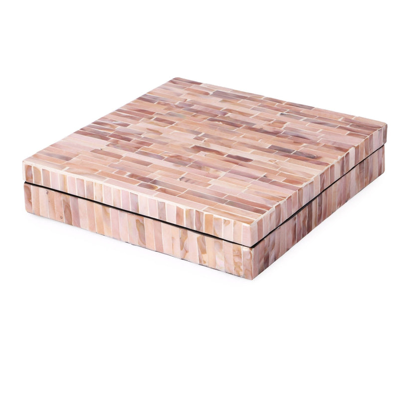 OCEAN Mother Of Pearl Square Box-Rose Gold - Nestasia Home Decor