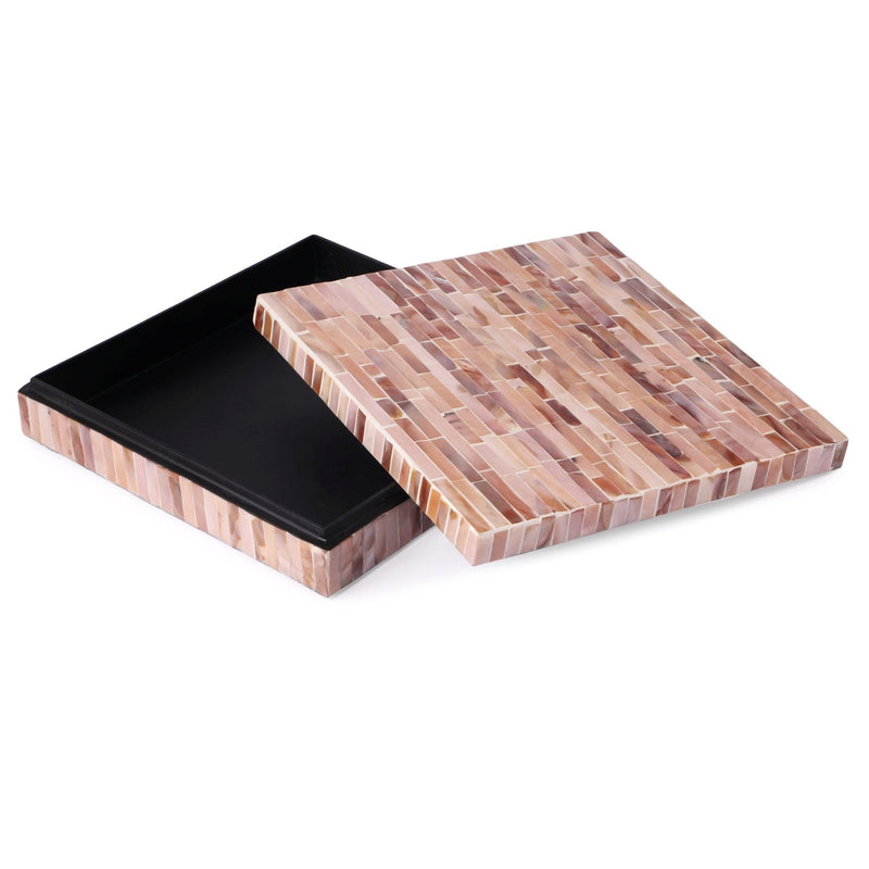 OCEAN Mother Of Pearl Square Box-Rose Gold - Nestasia Home Decor