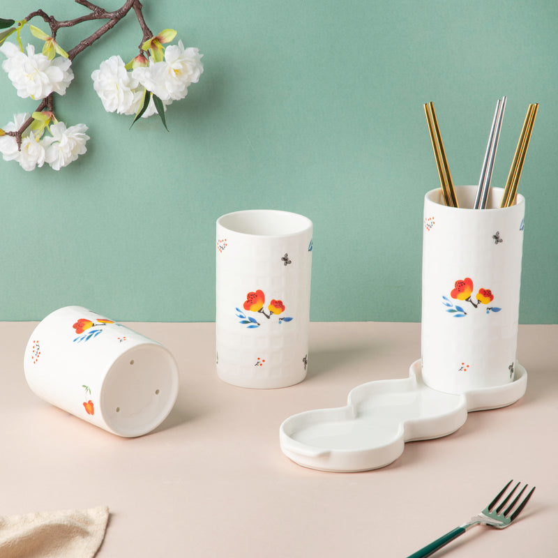 Floral Chopstick Holder Set of 3 - Kitchen Tool