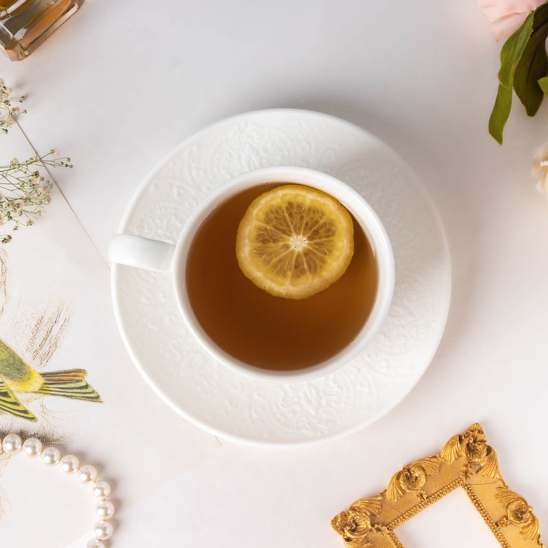 Serena White Truffle Cup and Saucer Set- Tea cup, coffee cup, cup for tea | Cups and Mugs for Office Table & Home Decoration