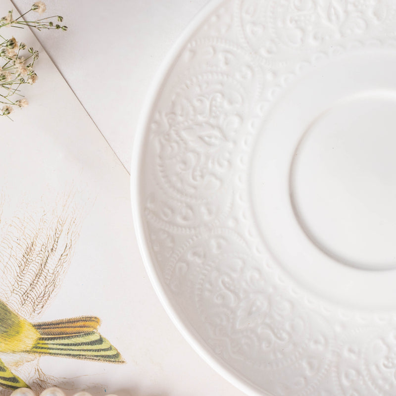 Serena White Truffle Cup and Saucer Set- Tea cup, coffee cup, cup for tea | Cups and Mugs for Office Table & Home Decoration