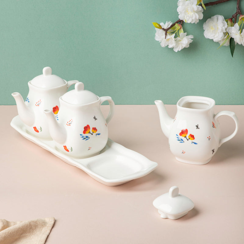 Floral Condiment Kettle Set Of 3