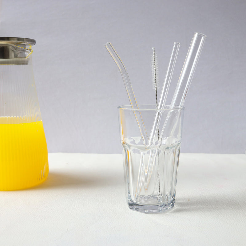 Crystal Clear Glass Straw Set of 3