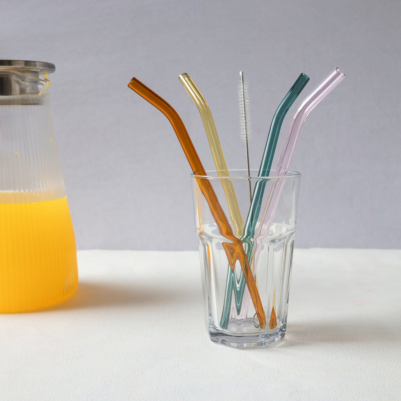 Bent Glass Straw Set of 4
