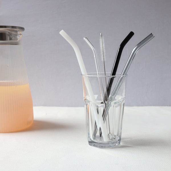 Bent Glass Straw Set of 4