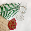 BEADS Leaf Coaster - Gold & Red (Set of 4)