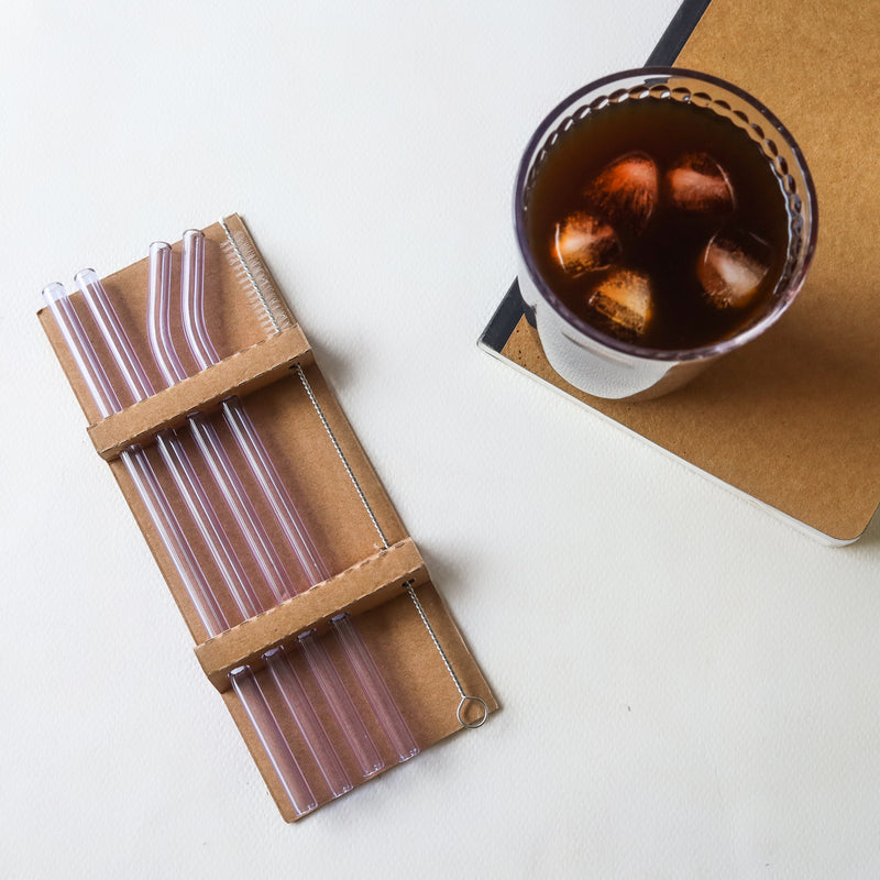 Reusable Glass Straw Set of 4