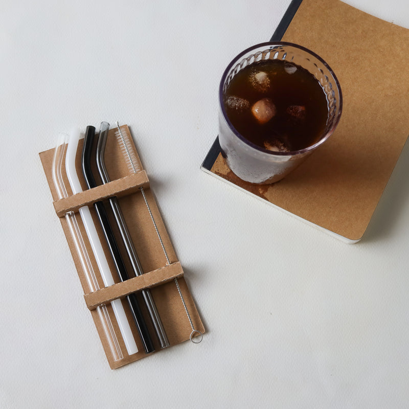 Bent Glass Straw Set of 4